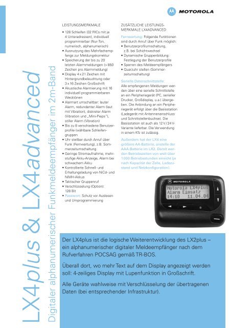LX4 plus & LX4 advanced - Center Communication Systems GmbH