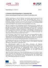 Pressemitteilung vom 26.08.2013, 3. Potsdamer Weiterbildungstag
