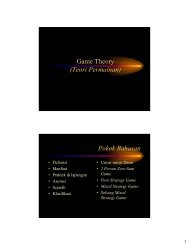 Game Theory (Teori Permainan) Pokok Bahasan