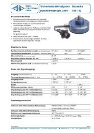 Sicherheits-Winkelgeber Baureihe potentiometrisch, aktiv 530 700