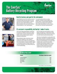 The EnerSys® Battery Recycling Program