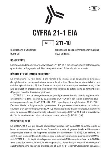 cyfra 21-1 eia 211-10 - Fujirebio Diagnostics, Inc.