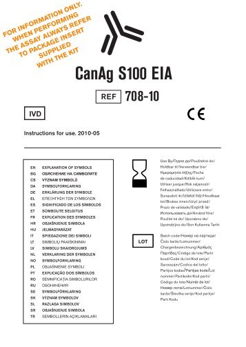 canag s100 eia - full package insert - Fujirebio Diagnostics, Inc.