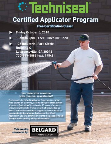 Certified Applicator Program - Techniseal