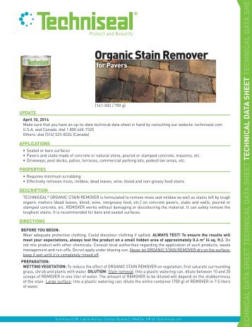 Organic Stain Remover - Techniseal