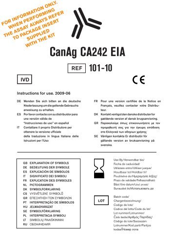 canag ca242 eia - full package insert - Fujirebio Diagnostics, Inc.