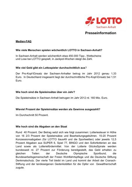 Pressemappe 2013 - Lotto Sachsen-Anhalt