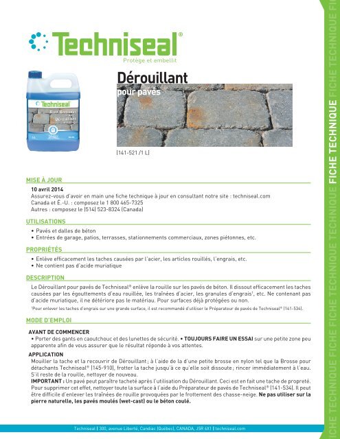 Techniseal 141 521 2012 Canac