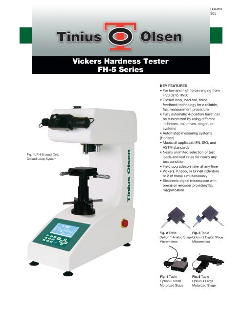 Bulletin 305 FH5 Series - Tinius Olsen