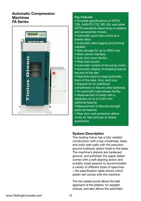 Bulletin 190 Civil Engineering Testing Equipment - Tinius Olsen