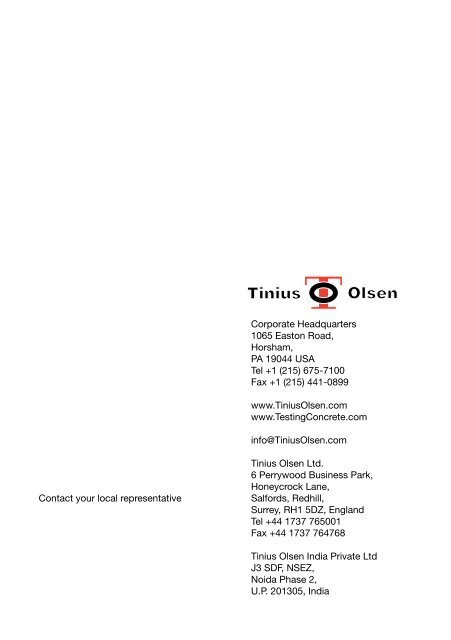 Bulletin 190 Civil Engineering Testing Equipment - Tinius Olsen