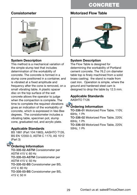 Bulletin 190 Civil Engineering Testing Equipment - Tinius Olsen