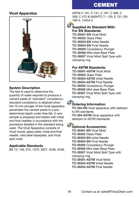 Bulletin 190 Civil Engineering Testing Equipment - Tinius Olsen