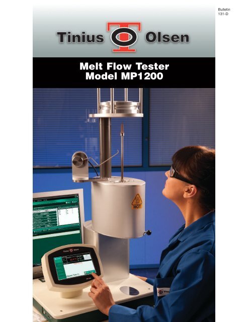 Melt Flow Tester Model MP1200 - Tinius Olsen