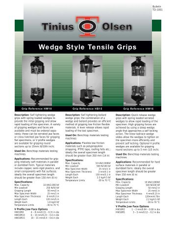 Wedge Style Grips - Tinius Olsen