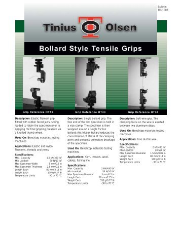 Bollard Style Grips - Tinius Olsen