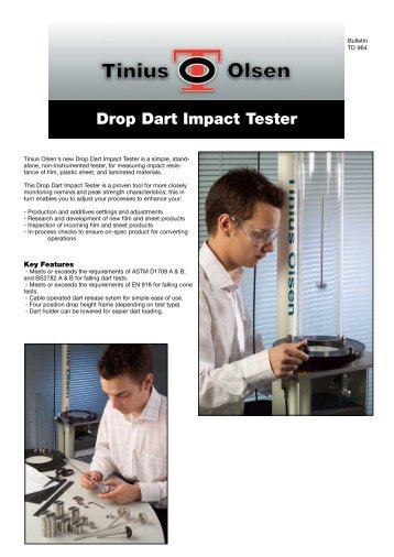 Bulletin TD964 Drop Dart Tester - Tinius Olsen