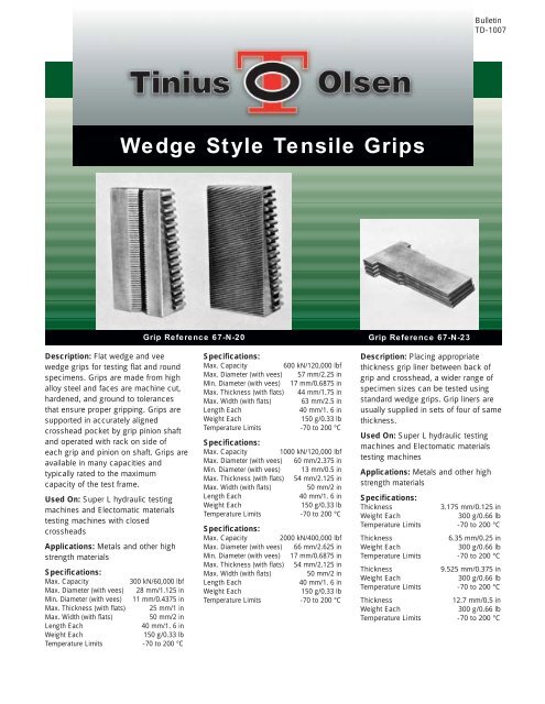 Wedge Grips - Tinius Olsen