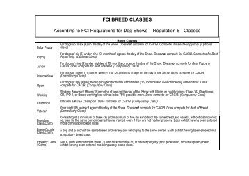 FCI Breed Classes definition Groups - Kusa