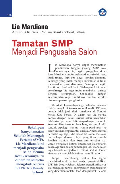 Tamatan SMP Menjadi Pengusaha Salon