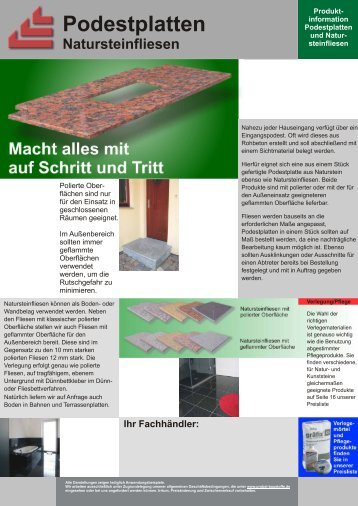 Podestplatten - Probst Baustoff Vertriebs GmbH
