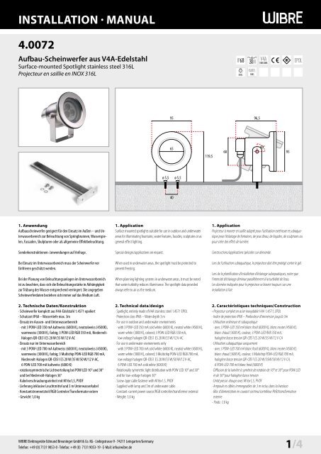 InstallatIon Â· Manual 4.0072 1/4 - Wibre