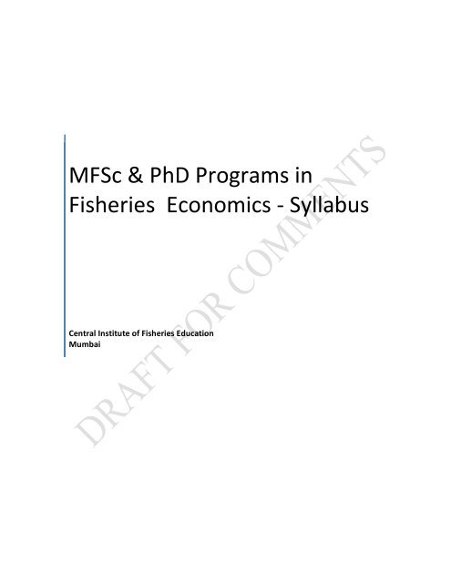 Fisheries Economics MFSc & PhD Syllabus.pdf - Central Institute of ...