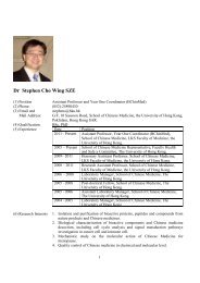 Dr Stephen Cho Wing SZE - The University of Hong Kong