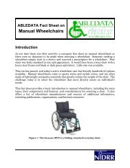 ABLEDATA Fact Sheet On Manual Wheelchairs