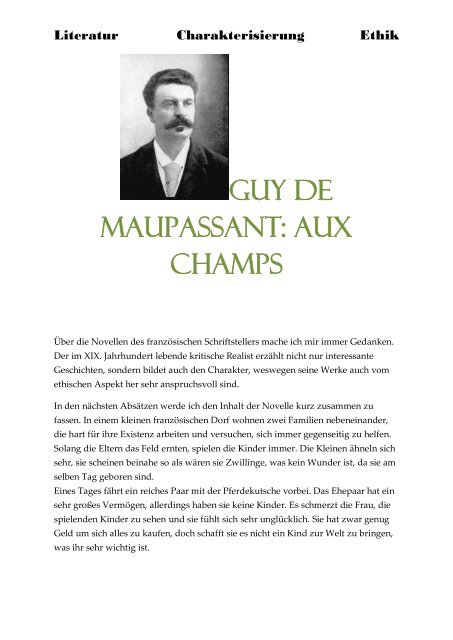 Guy de Maupassant: Aux champs