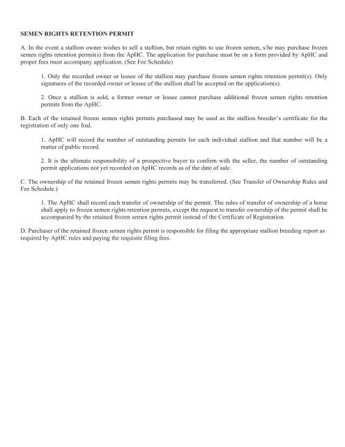 SEMEN RIGHTS RETENTION PE SEMEN RIGHTS RETENTION PE