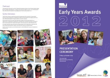 2012 Early Years Awards Program - Department of Education and ...