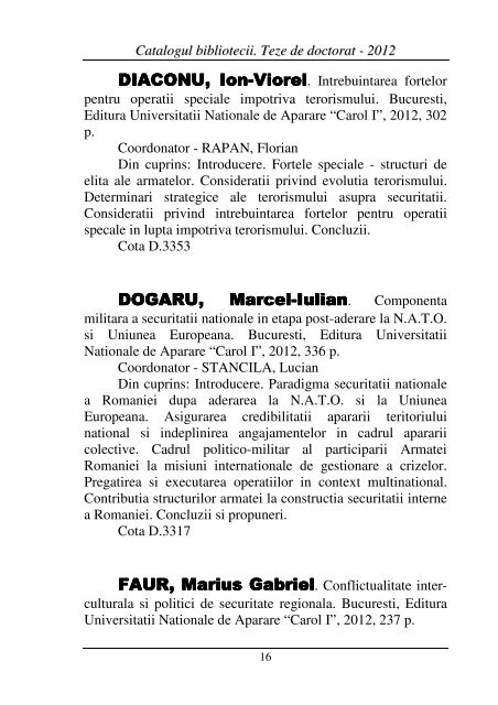 catalog teze doctorat - 2012