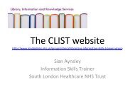 The CLIST website - LondonLinks