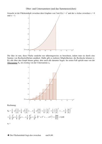 Ober- und Untersummen - Feuerbachers-matheseite.de