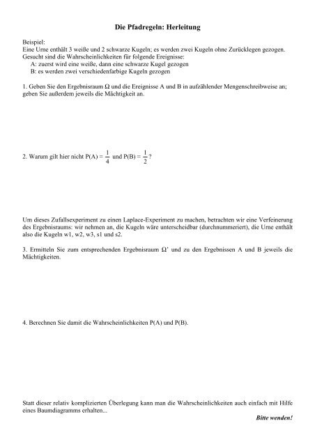 Die Pfadregeln: Herleitung - Feuerbachers-matheseite.de