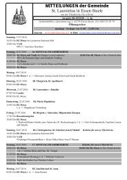 MITTEILUNGEN der Gemeinde St. Laurentius in Essen-Steele