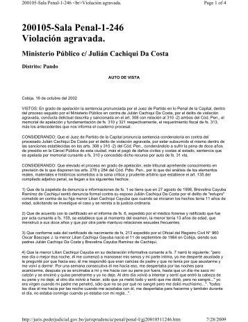 200105-Sala Penal-1-246 Violación agravada. Ministerio Público c