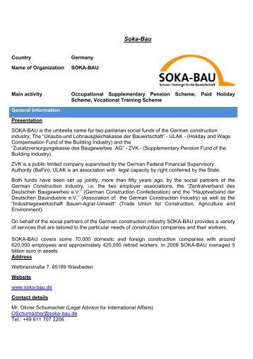 Soka-Bau - Paritarian Social Funds in the Construction Industry