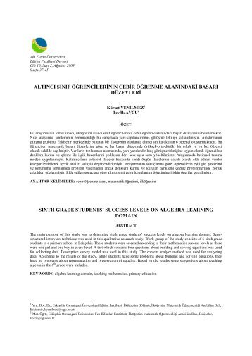 fulltext pdf - KEFAD - Ahi Evran Ãniversitesi