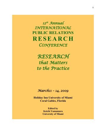 12th Annual - International Public Relations Research Conference