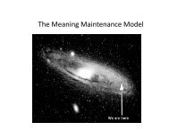 Lecture 2: the Meaning Maintenance Model