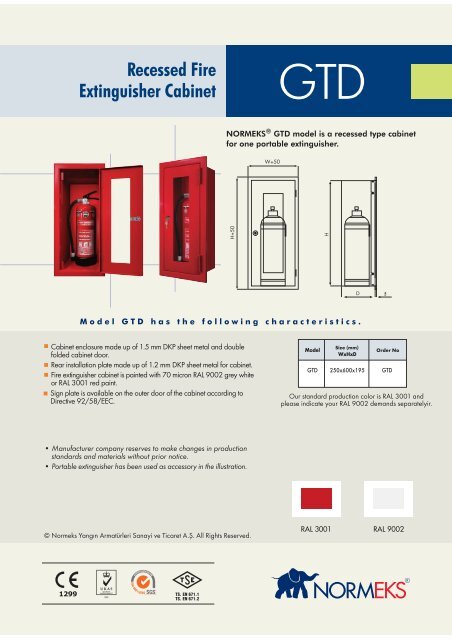 Recessed Fire Extinguisher Cabinet Norm Teknik Yanga N