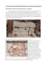 Ã§atalhÃ¶yÃ¼k araÅtÄ±rma projesi 2011 sezonu kazÄ± raporu