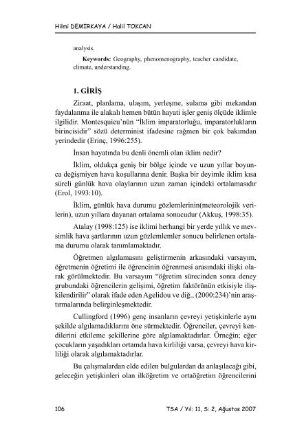 Turkish Journal of Social Research - Eski Sayılar - Türkiye Sosyal ...