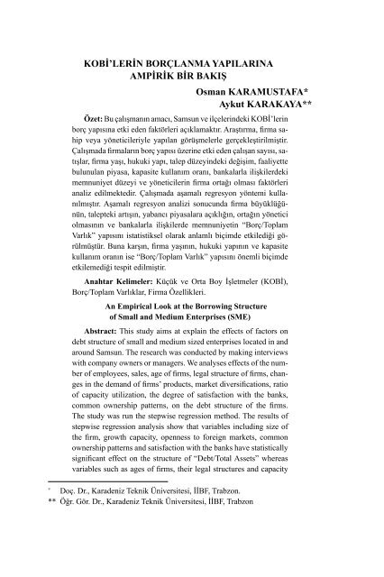 Turkish Journal of Social Research - Eski Sayılar - Türkiye Sosyal ...