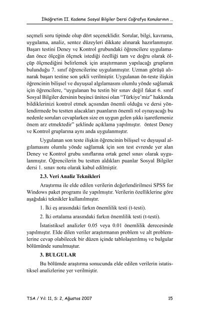 Turkish Journal of Social Research - Eski Sayılar - Türkiye Sosyal ...