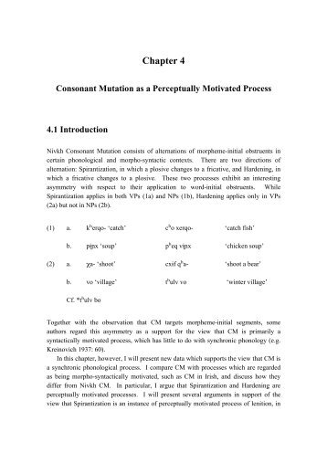 Chapter 4 Consonant Mutation as a Perceptually Motivated Process ...