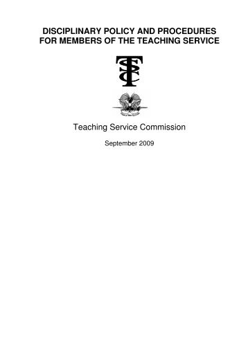 disciplinary policy and procedures for members of the teaching service