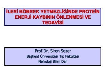 Ä°leri BÃ¶brek YetmezliÄinde Protein Enerji KaybÄ±nÄ±n Ãnlenmesi ve ...